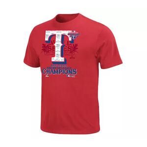 Majestic MLB Texas Rangers Red Graphic Short Sleeve T-Shirt Men's Size Medium